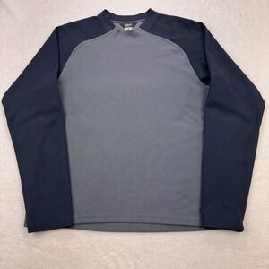VTG Mountain Equipment Co-Op Shirt Men L Blue Long Sleeve Mini Waffle Thermal